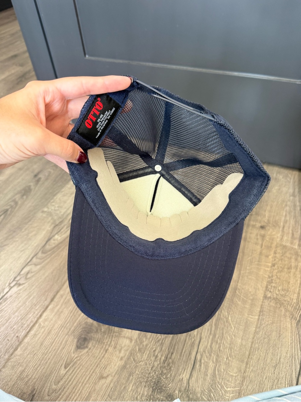 Lake Tahoe Navy Trucker Hat with Yellow Logo - Picture 2 of 2